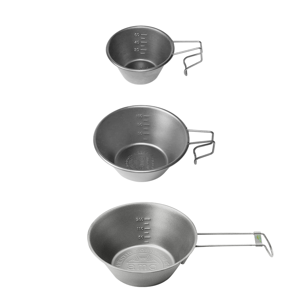 시에라컵 AMG 티타늄 캠핑 컵 티탄 고정370 +케이스 세트 이미지 2