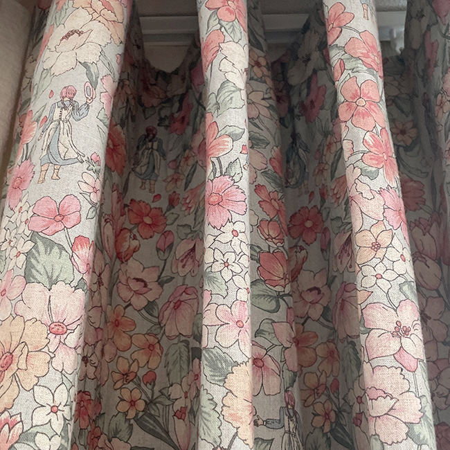 소녀 빈티지 커튼 핀스타일 가로138세로150
