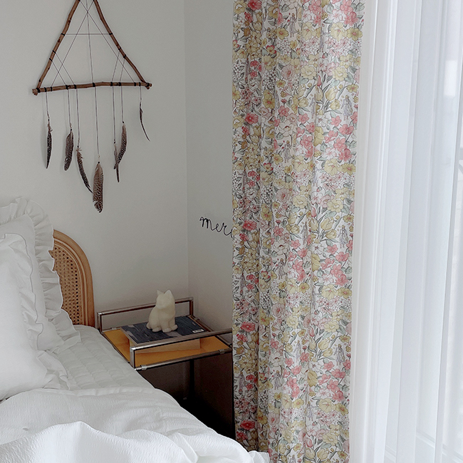 소녀 빈티지 커튼 핀스타일 가로138세로150