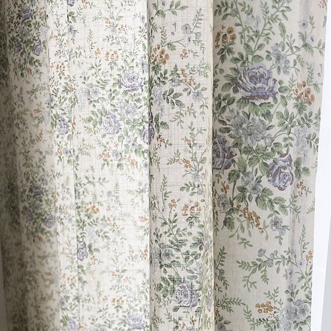 라이크 빈티지 꽃무늬 커튼 핀스타일 가로138세로150