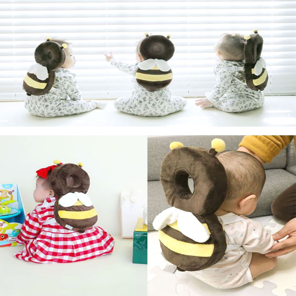 꿀벌 머리쿵 머리보호대 신생아 유아 보호쿠션 돌선물 매쉬소재 통기성 사이즈조절 애착인형