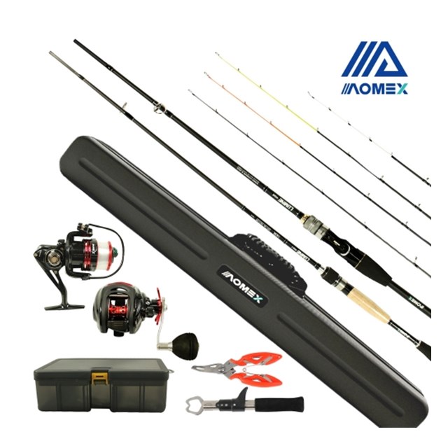 아오맥스 루마인 와이드 바다 민물 루어 베이트 스피닝 낚시대 세트 / 초보용 입문용