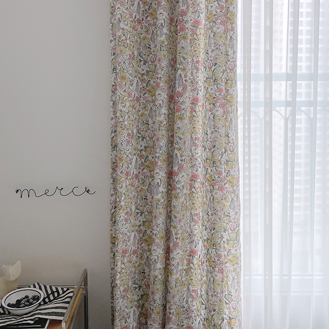 소녀 빈티지 커튼 핀스타일 가로138세로150