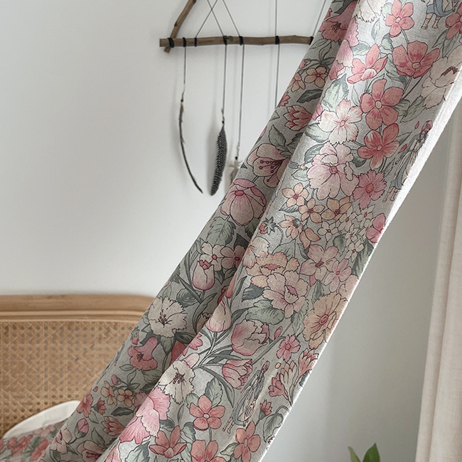 소녀 빈티지 커튼 핀스타일 가로138세로150