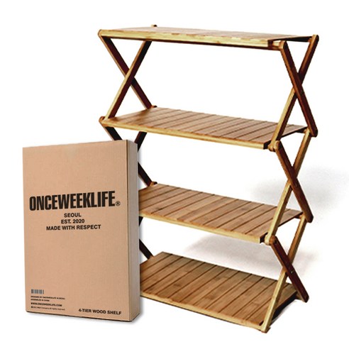 원스위크라이프 우드쉘프 캠핑선반 4단 단독