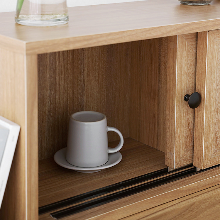 슬라이딩수납함 라탄 미니 원목 수납함 커피보관함