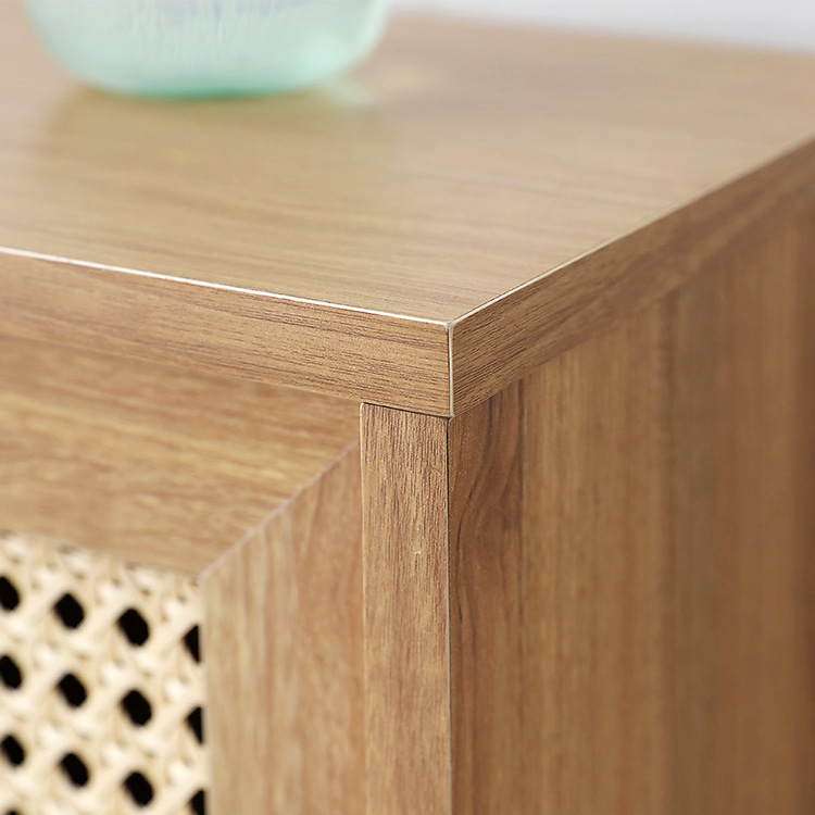 슬라이딩수납함 라탄 미니 원목 수납함 커피보관함