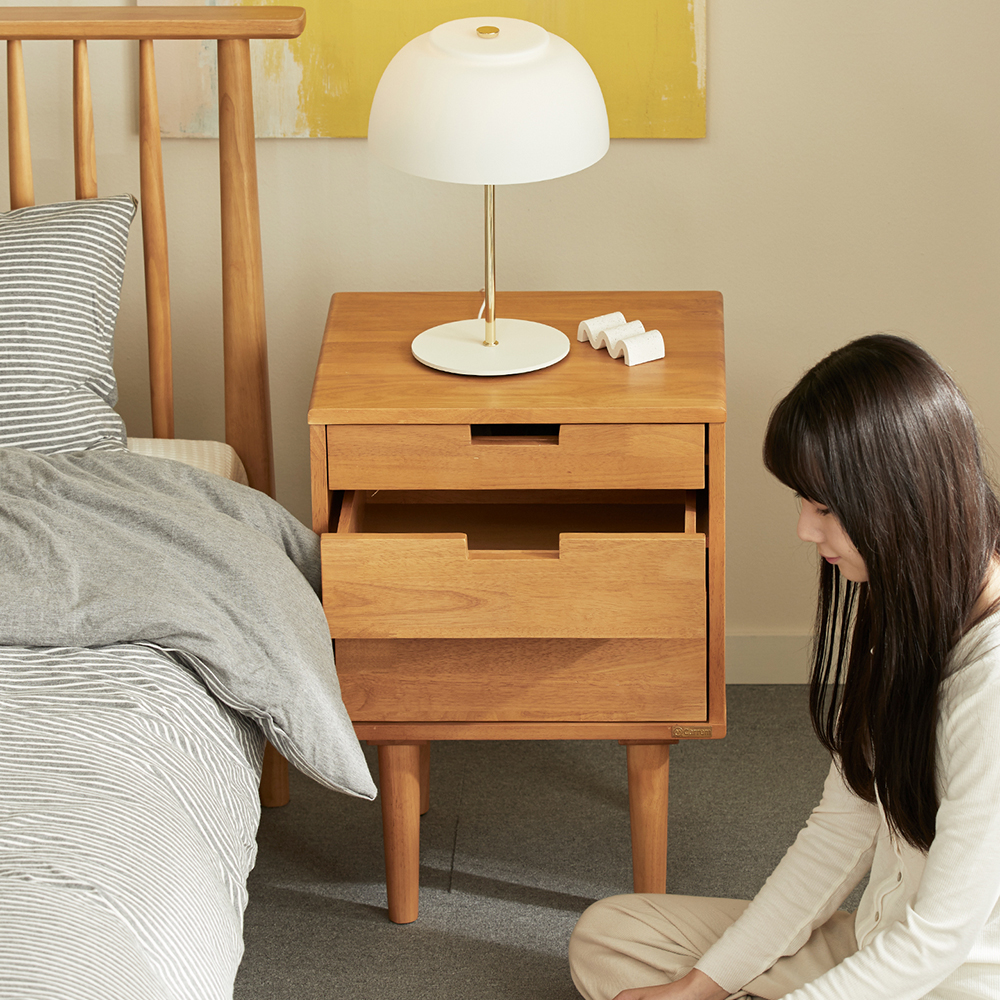 까르엠가구 마티니 3단 원목 침대 협탁