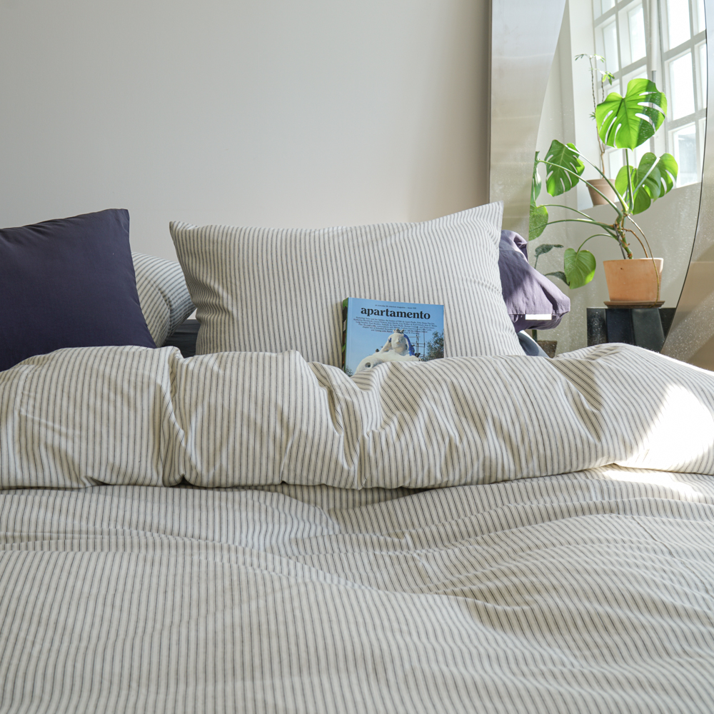 오가니크라프트 순수 광목 스트라이프 이불커버 세트 SS