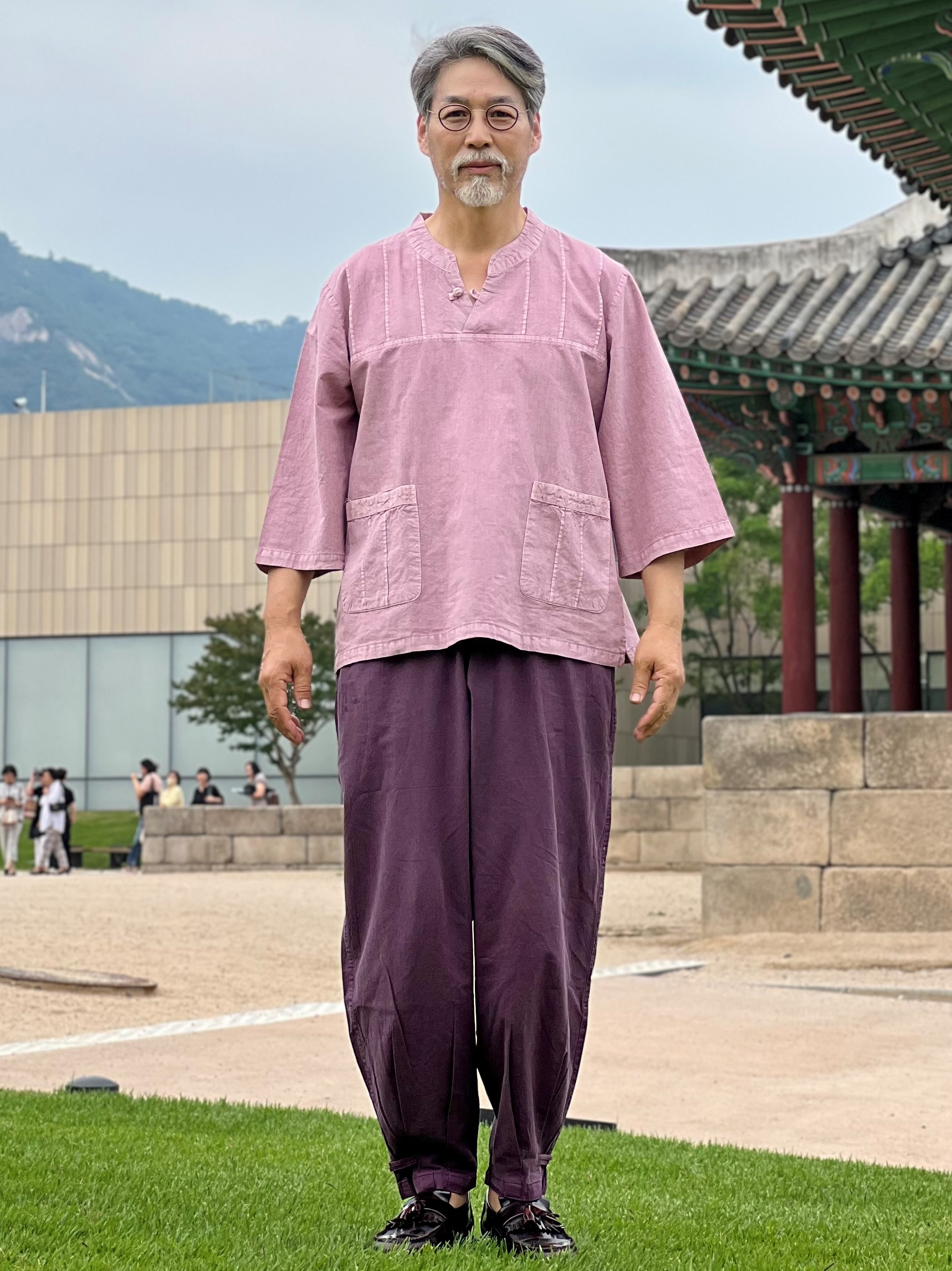 7부 살창 목단추 남자 개량 한복 남성 생활한복 여름 목단추 - 상세 이미지 4
