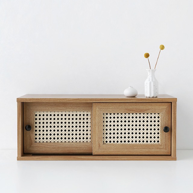 슬라이딩수납함 라탄 미니 원목 수납함 커피보관함