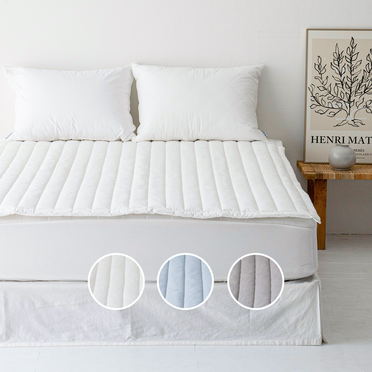 면60수 레이크 누빔 매트리스 이불패드 SS/Q