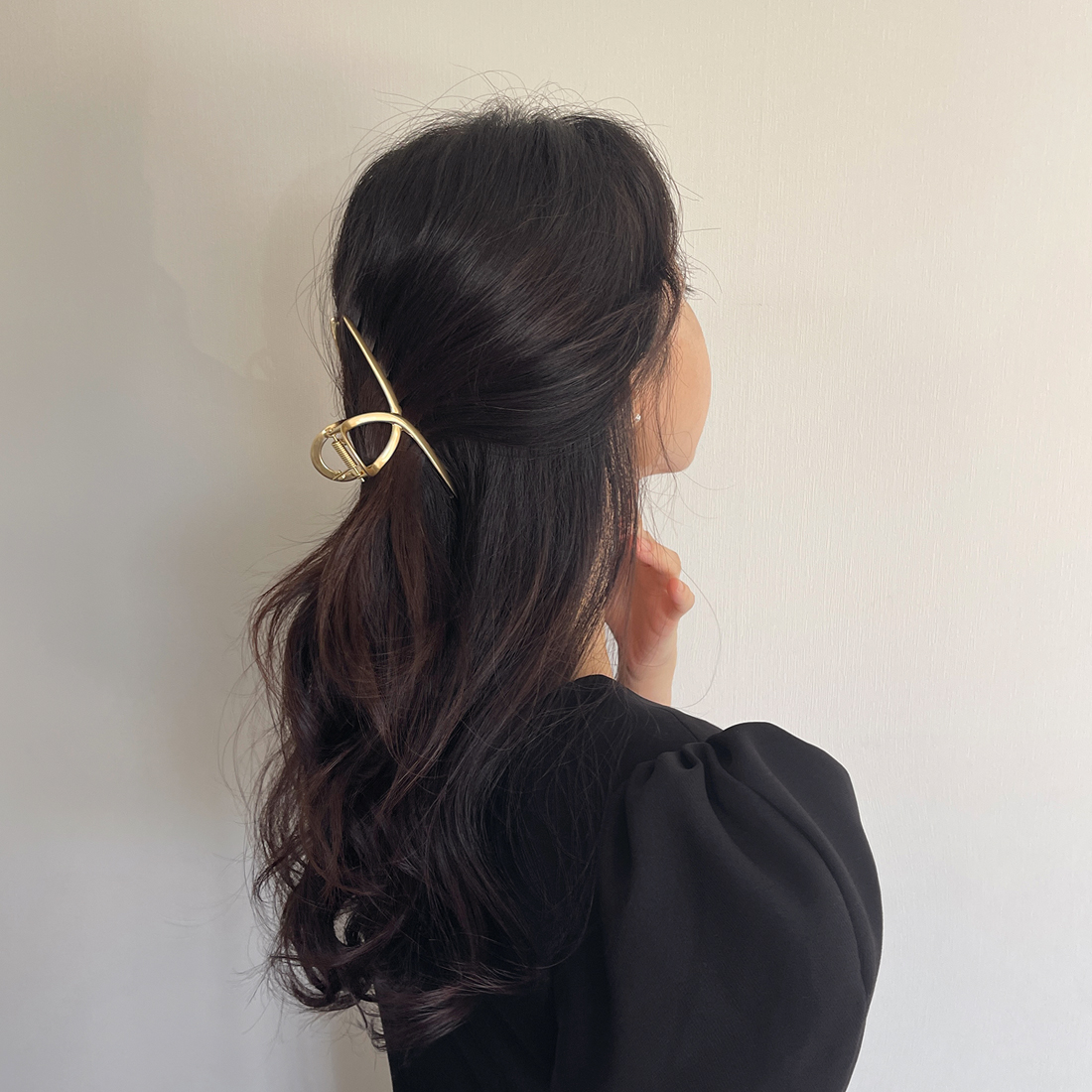 레이스룸 꼬임 헤어 반묶음 집게 핀 올림 머리 메탈 국산