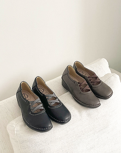 [GISSE 지쎄] 천연가죽 국내수제화 웨지로퍼 GIS-43221