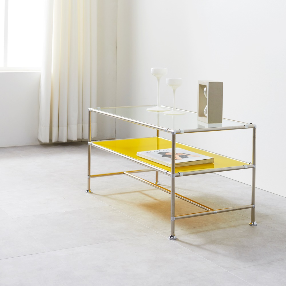 첼라 미드센추리 모던 테이블 모듈 높은 투명 테이블