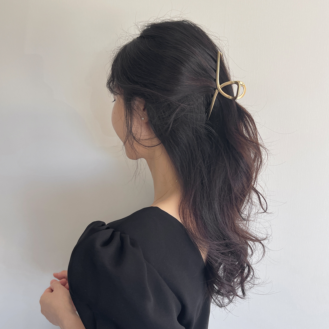 레이스룸 꼬임 헤어 반묶음 집게 핀 올림 머리 메탈 국산