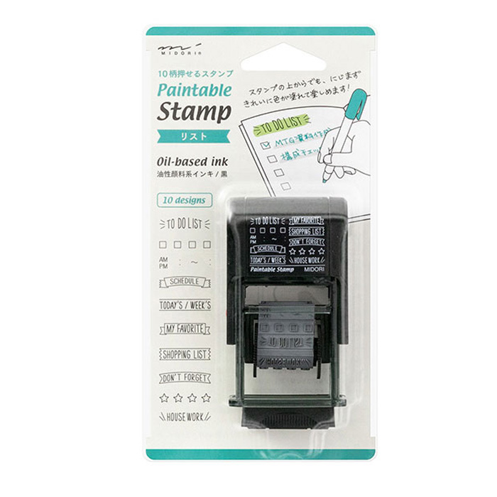 미도리 빈티지 다꾸스탬프 회전식 Paintable 체크리스트 - 상품 이미지