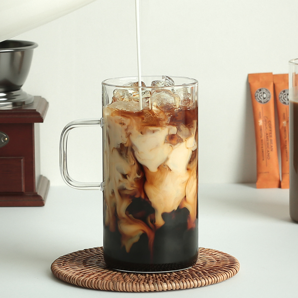 아이스아메리카노잔 아이스커피잔 내열유리컵 650ml - 상품 이미지