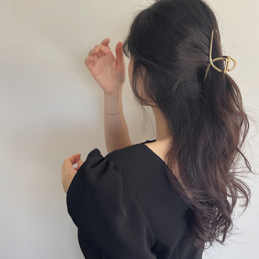 레이스룸 꼬임 헤어 반묶음 집게 핀 올림 머리 메탈 국산