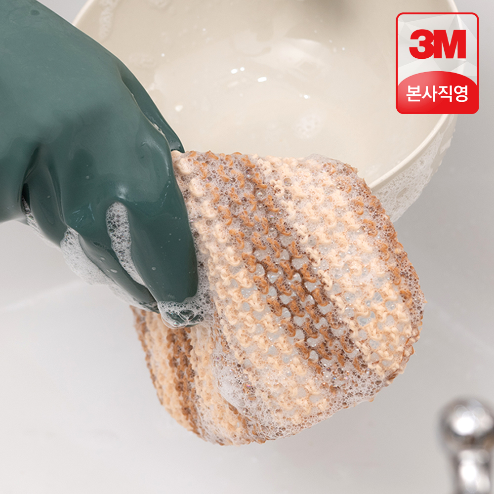 3M 스카치브라이트 그리너클린 그물망사 수세미 3개입, 5개 이미지 2