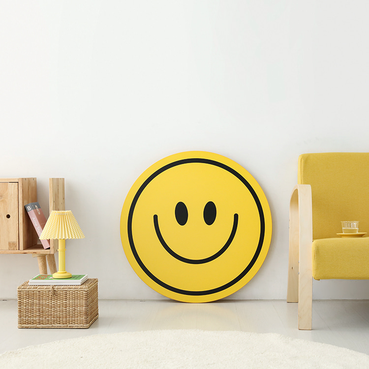 HOMATO 좌식테이블 라운드 D80 옐로우스마일 3848.0519