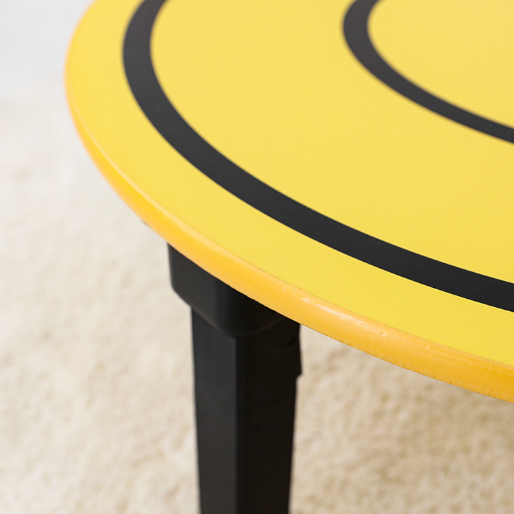 HOMATO 좌식테이블 라운드 D80 옐로우스마일 3848.0519