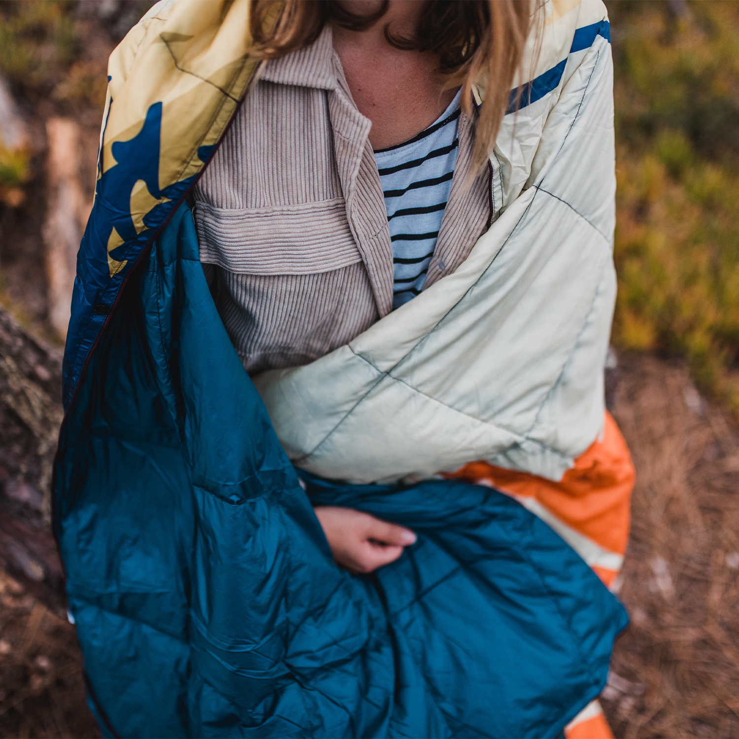 덕다운 패딩담요 캠핑이불 차박 초경량 사계절 다용도 침낭 블랭킷 프로 블루마운틴