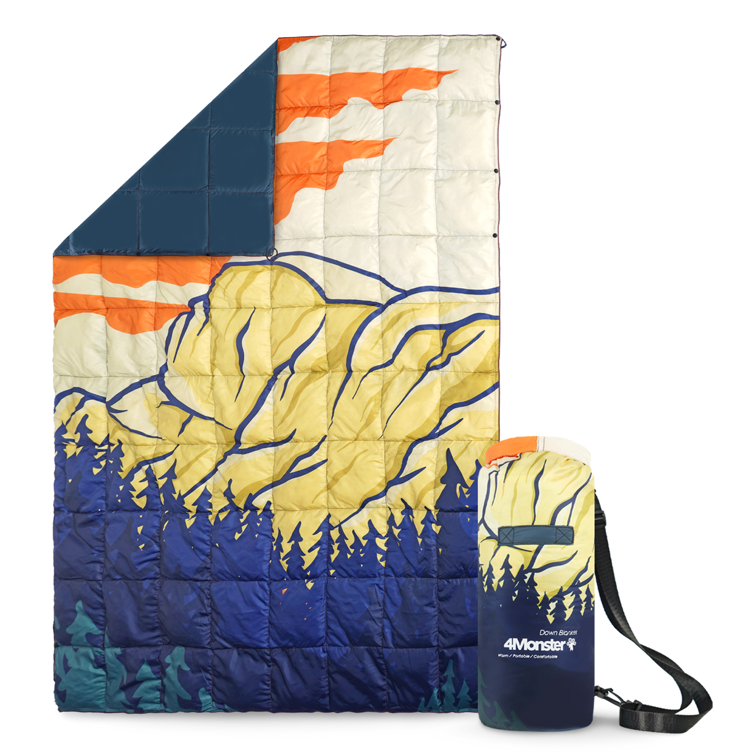 덕다운 패딩담요 캠핑이불 차박 초경량 사계절 다용도 침낭 블랭킷 프로 블루마운틴