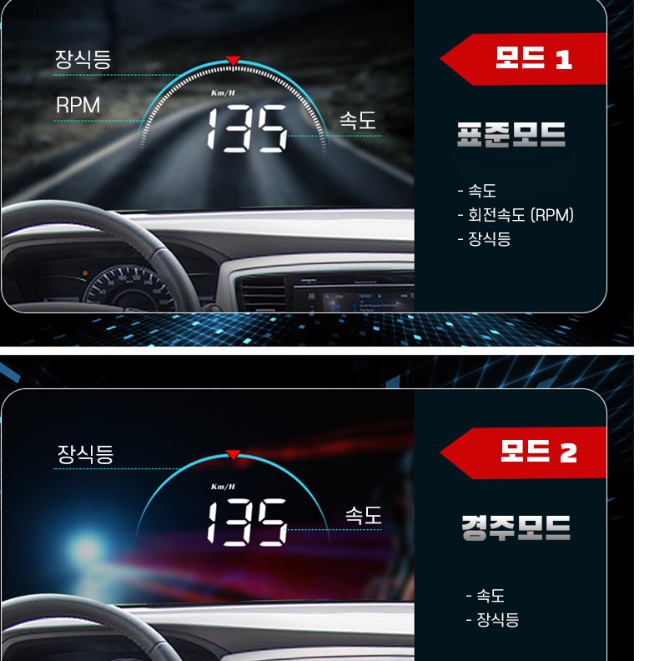 차량용 hud 투싼 카니발 쏘렌토 헤드업 디스플레이 사제 hud - 상세 이미지 4