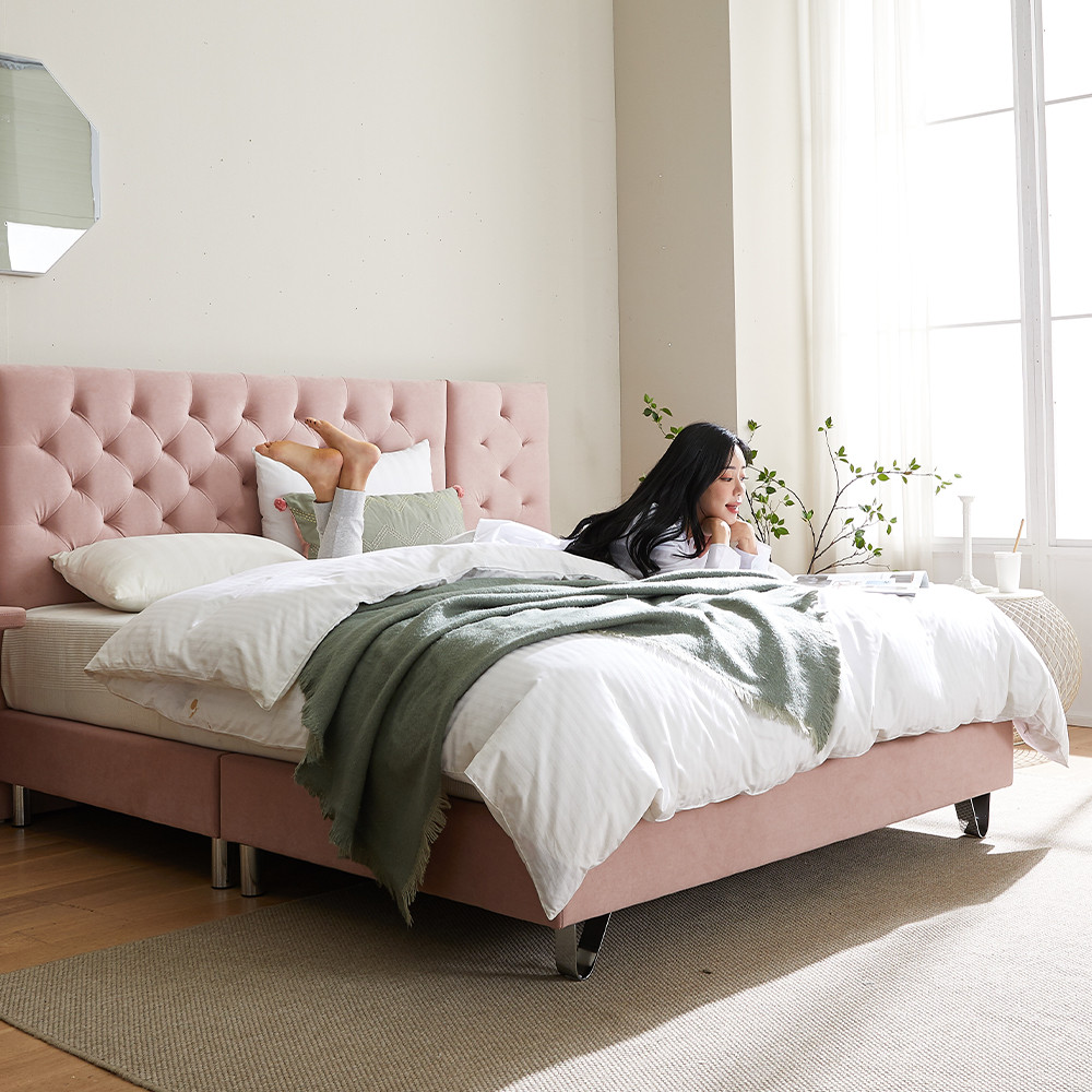 라라코 아쿠아텍스 패브릭 슈퍼싱글 호텔식 부부 트윈 침대 프레임 SS sk