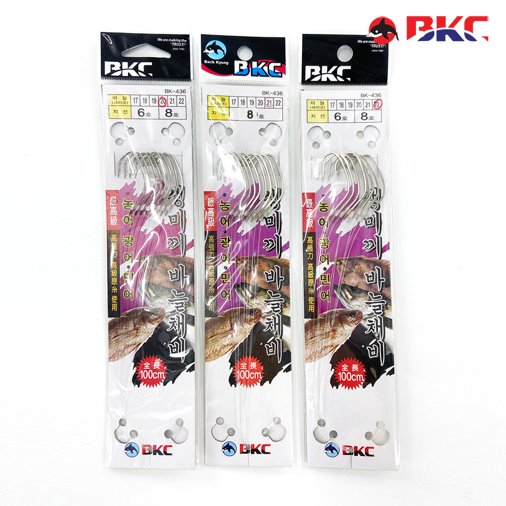 농어 광어 민어 외수질채비 생미끼 바늘 편대 채비 BK-436 20호 - 상세 이미지 2
