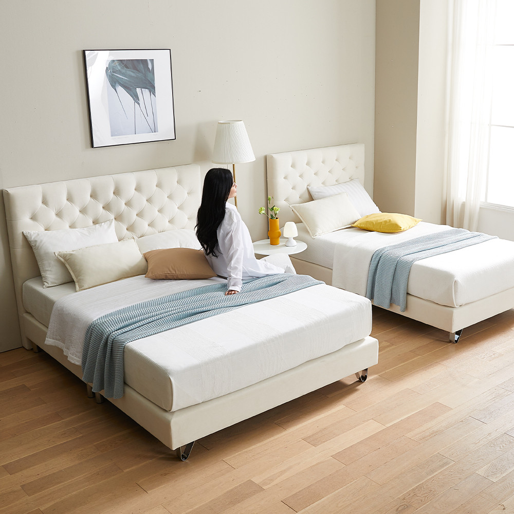 라라코 아쿠아텍스 패브릭 슈퍼싱글 호텔식 부부 트윈 침대 프레임 SS sk