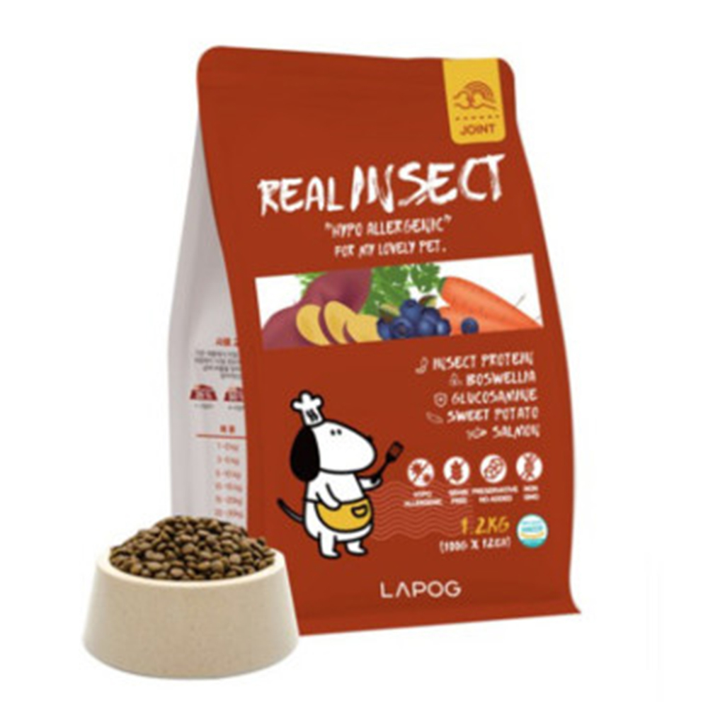 라포그 사료 리얼 인섹트 소프트키블 스킨 저알러지 1kg +프리미엄 터키츄 하드링S 2개