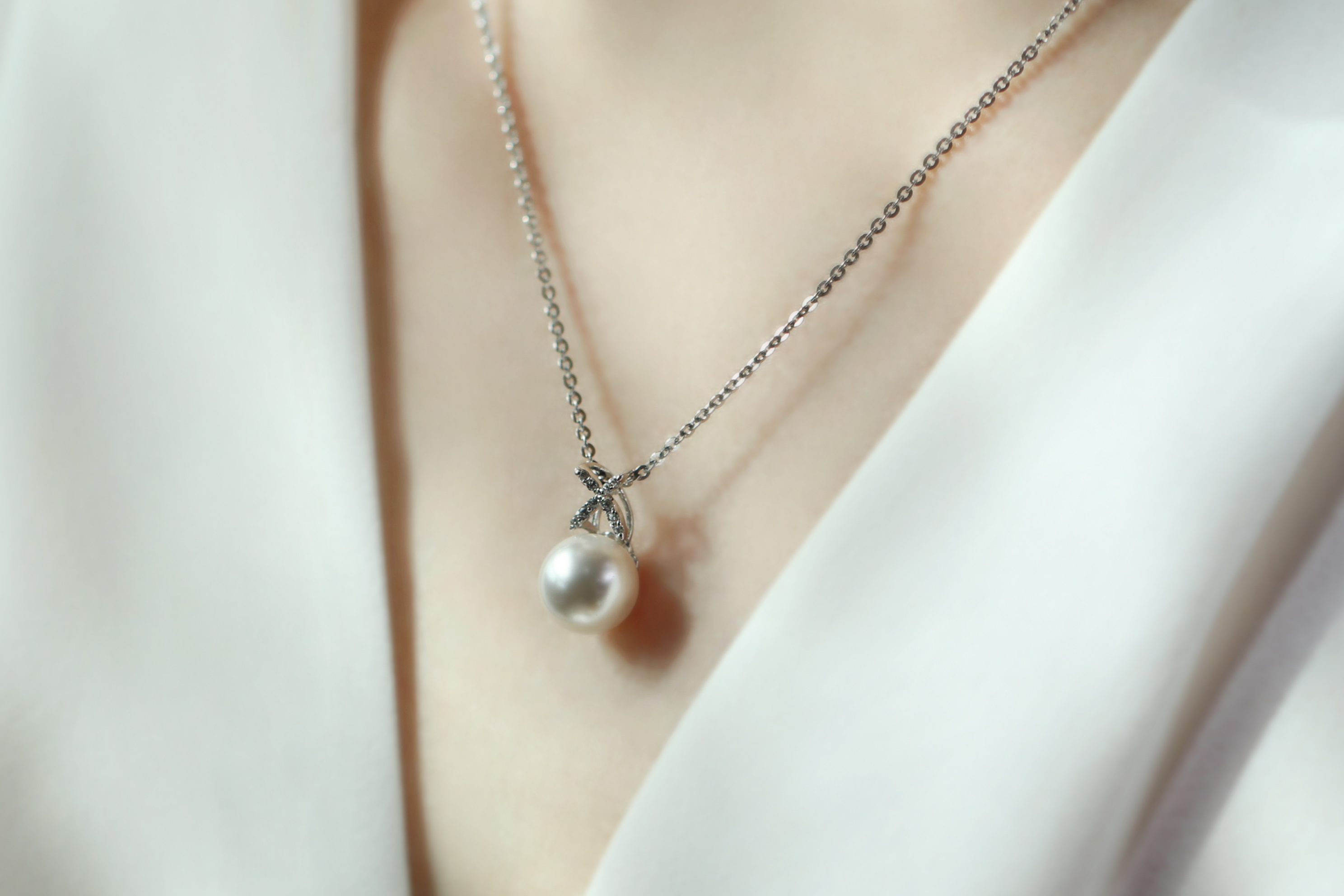그라나 체인 통과식 14K 18K 진주 목걸이 AAA+ - 상세 이미지 5