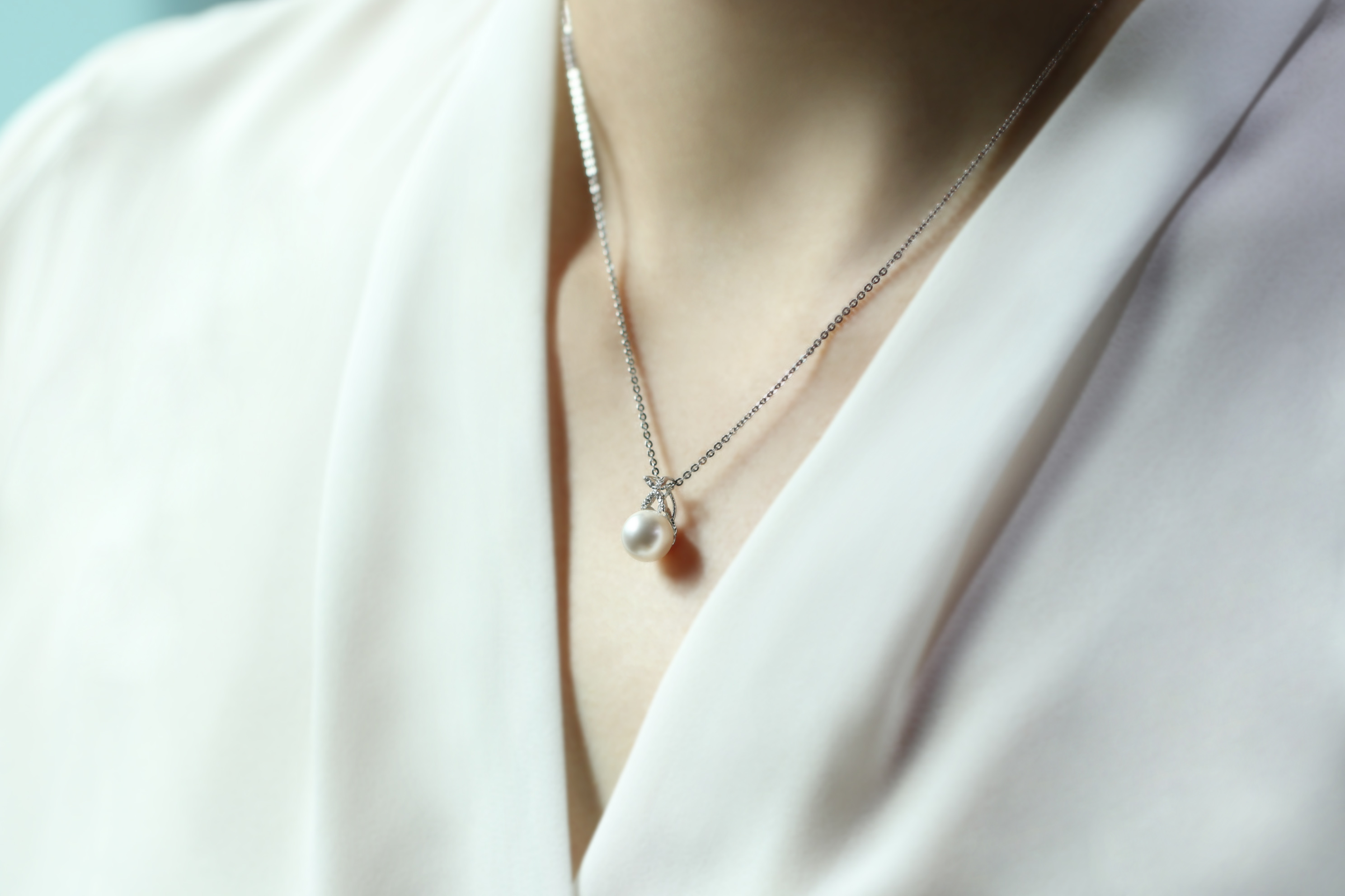 그라나 체인 통과식 14K 18K 진주 목걸이 AAA+ - 상세 이미지 4