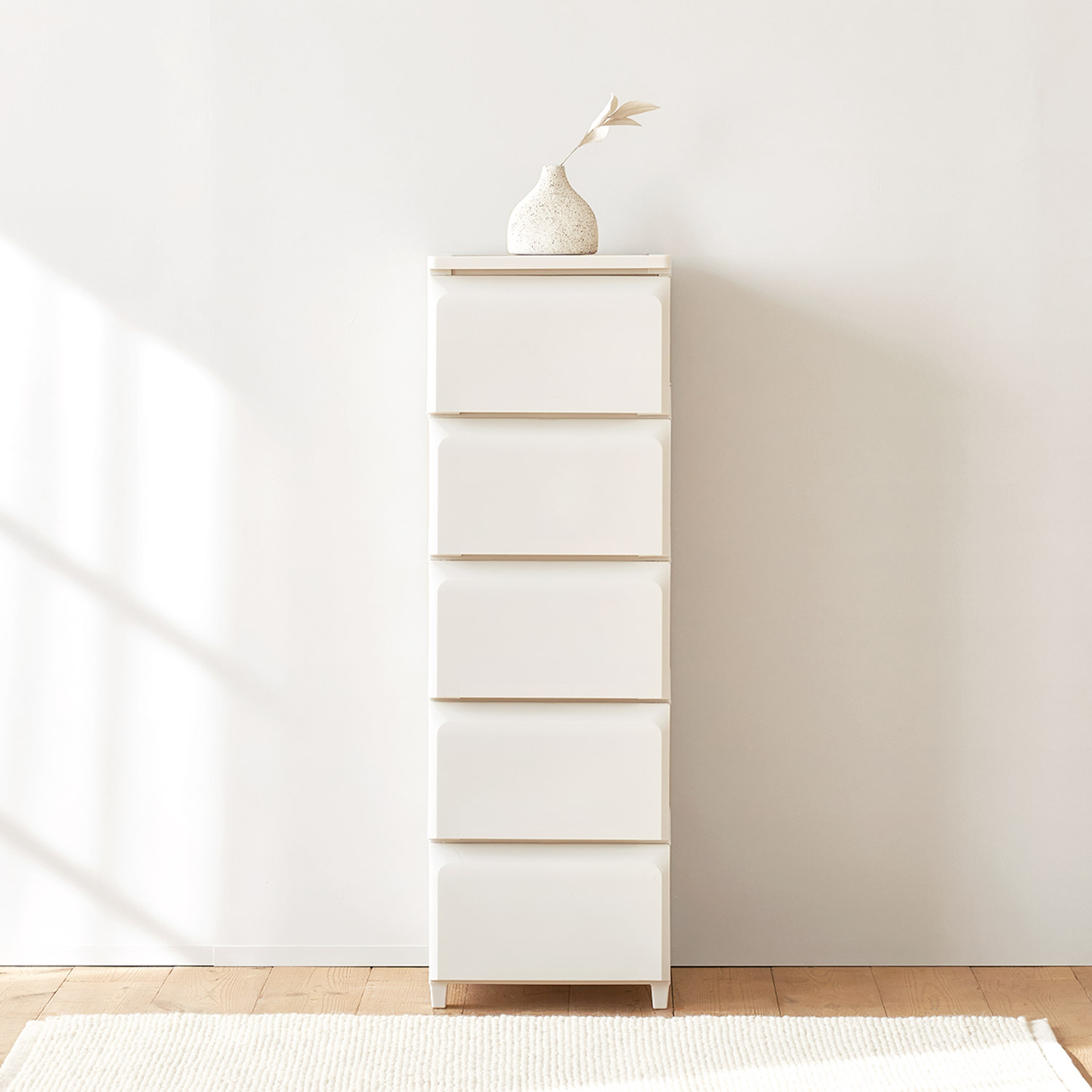 데일리 플라스틱 서랍장 M-340x425x665mm, 3단, 아이보리