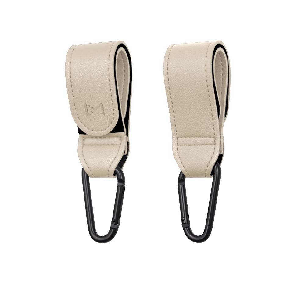 르메이어 올인원 정면형 핸드폰 유모차 거치대 컵홀더 + 레더 카라비너 유모차 걸이 2P 세트