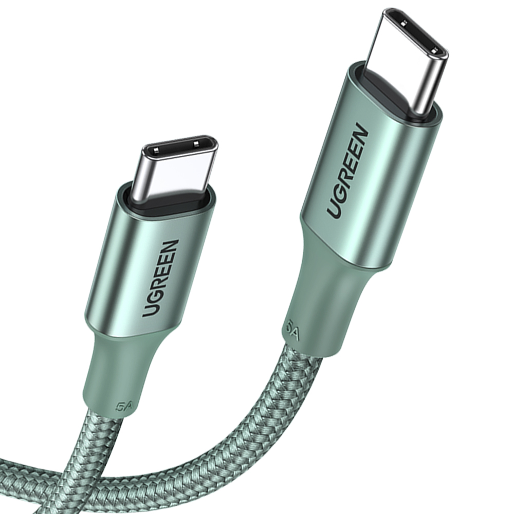 유그린 프리미엄 100W C to C타입 고속충전케이블 그린, US316 - 메인 이미지