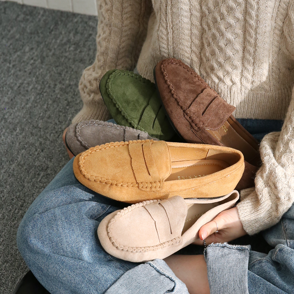 스웨이드 여성로퍼 발편한 쿠션 드라이빙슈즈