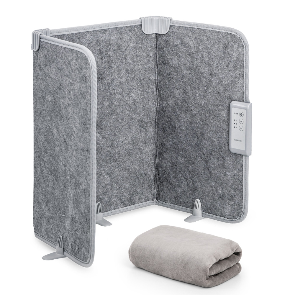 캠핑용 가정용 공업용 사무실 발난로 전기 난방 난방기 히팅패드 파티션 히터+무릎담요