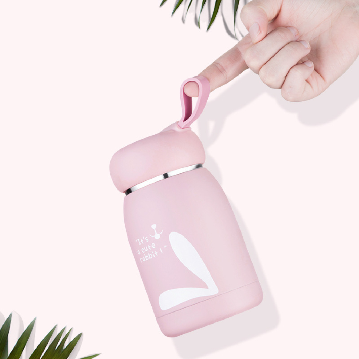 [1+1] 가벼운 미니텀블러 보온보냉 스텐 토끼텀블러 핑크 이미지 8