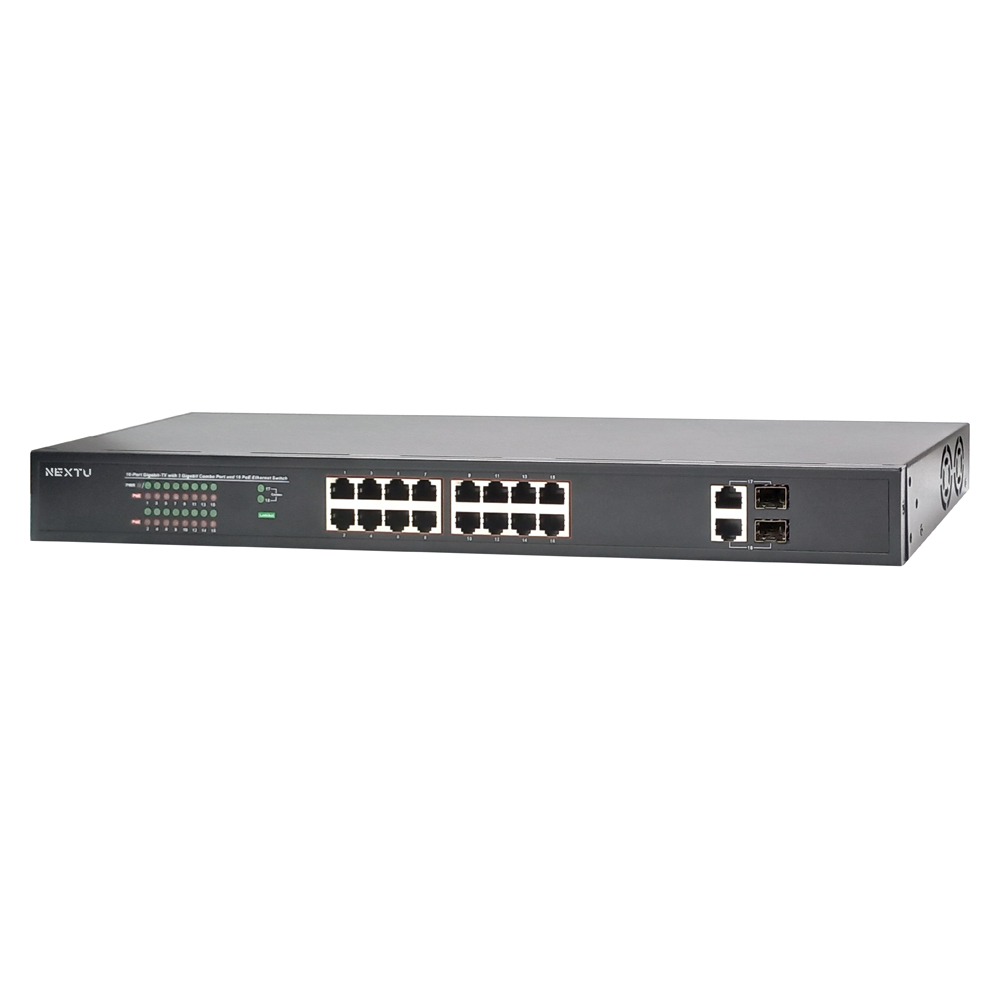 넥스트유 16포트 기가 POE+GbE 2TP/2SFP 250W 스위칭허브 POE3120TP-SFP - 상세 이미지 3
