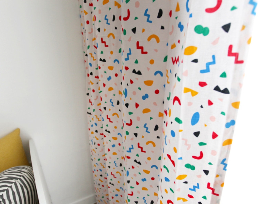 잇츠 꽃무늬 아이방 커튼 핀스타일 S - 100x150