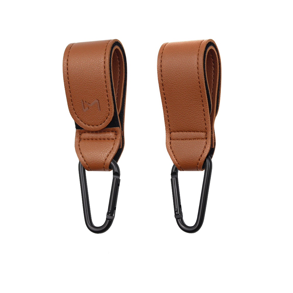 르메이어 올인원 정면형 핸드폰 유모차 거치대 컵홀더 + 레더 카라비너 유모차 걸이 2P 세트