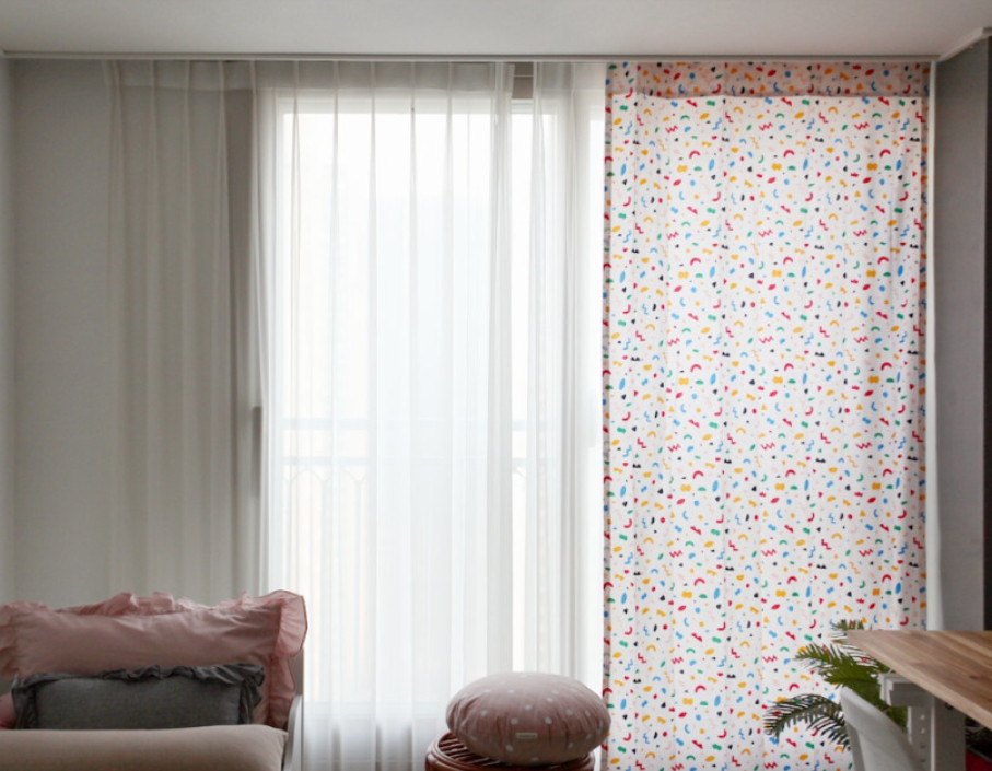 잇츠 꽃무늬 아이방 커튼 핀스타일 S - 100x150