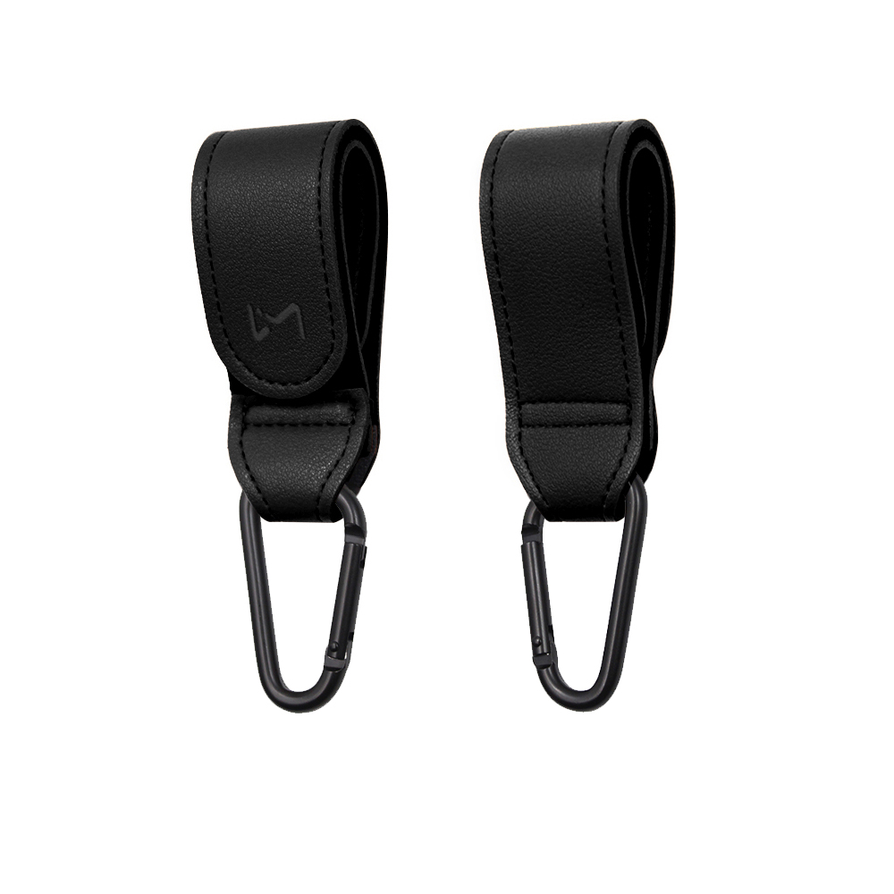 르메이어 올인원 정면형 핸드폰 유모차 거치대 컵홀더 + 레더 카라비너 유모차 걸이 2P 세트