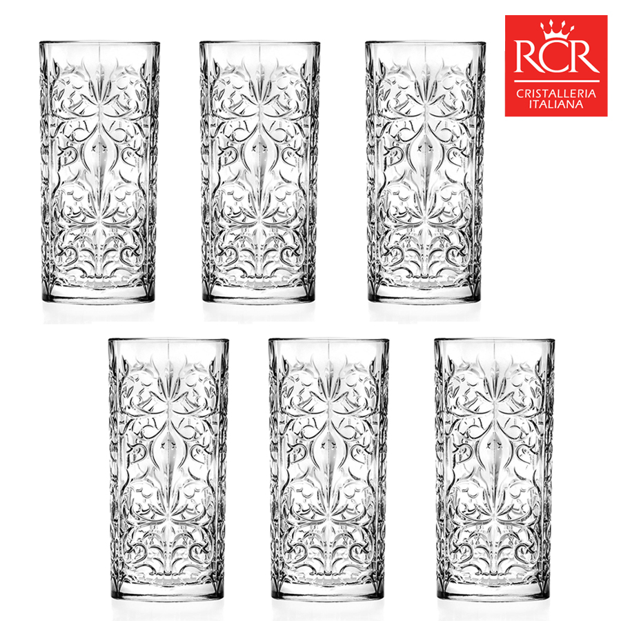 RCR 크리스탈 위스키잔 고급 술잔 선물세트 6P 370ml, 6개, 타투 하이볼잔