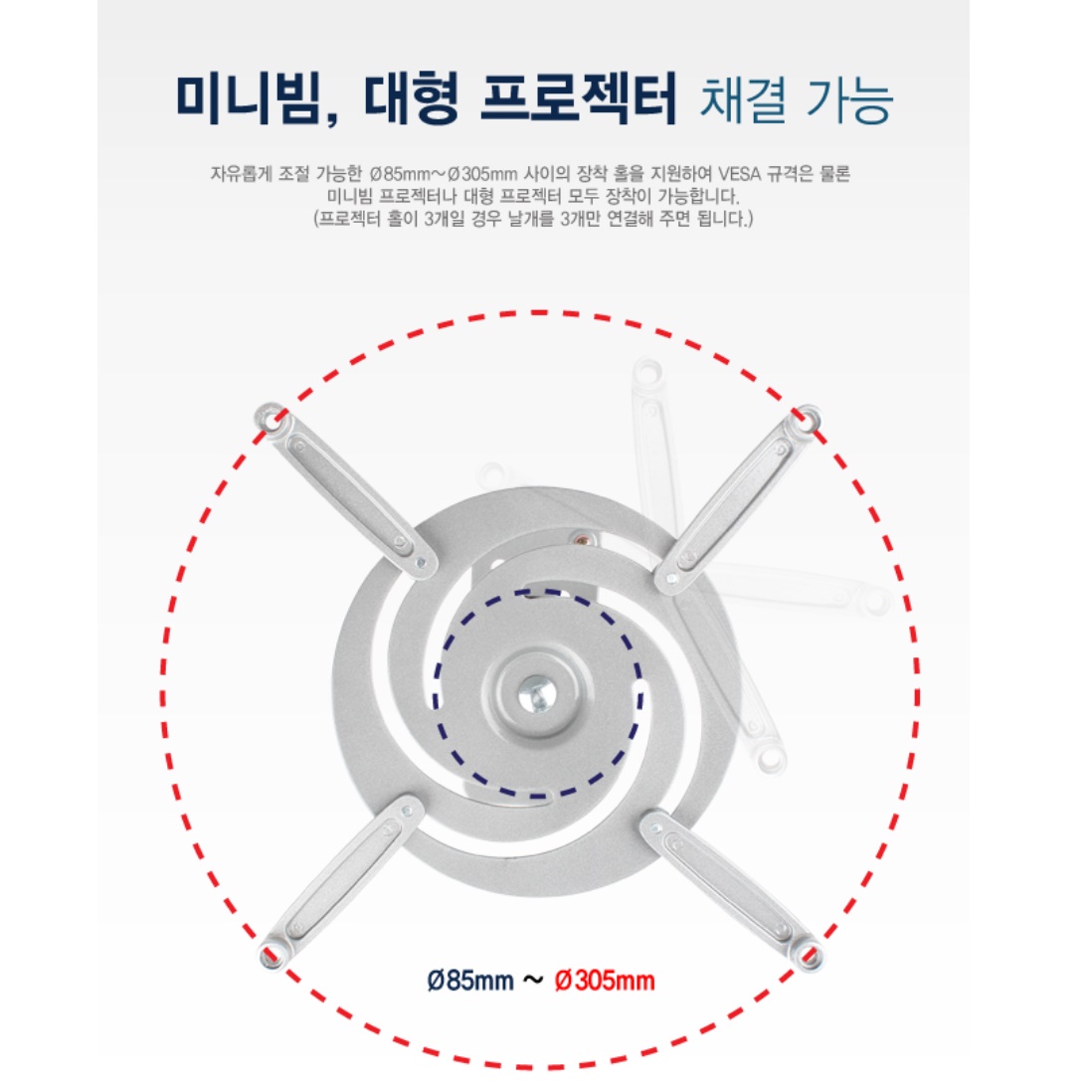 빔프로젝터브라켓 천장형 천정 빔프로젝터 천장 설치 거치대  - 상세 이미지 2