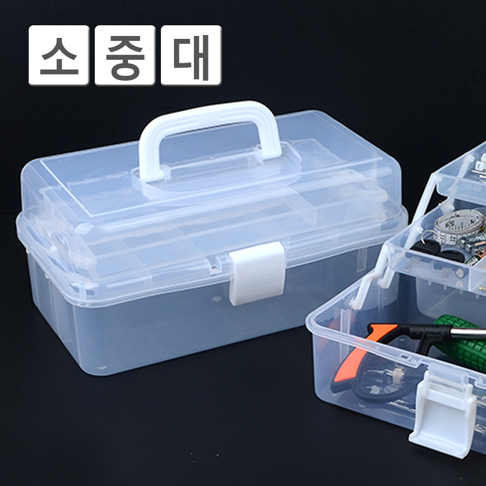 3단 공구박스 공구함 투명 미니 대형 차량용 가정용 - 상세 이미지 2
