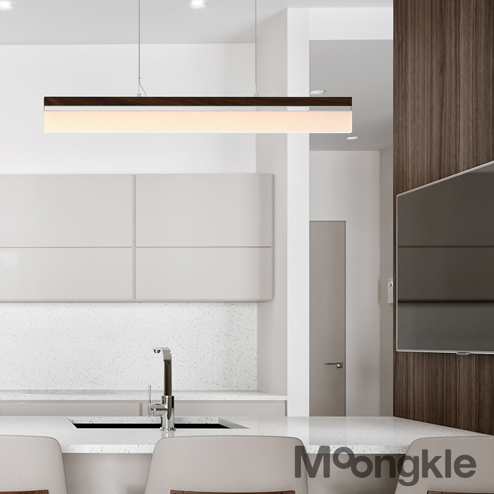 뭉클조명 헤이즈 LED 식탁등 원목 월넛 850 펜던트 조명